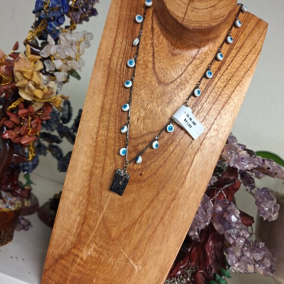 Evil Eye, Tourmaline, Titanium, Protection Necklace - Picture 4 of 5